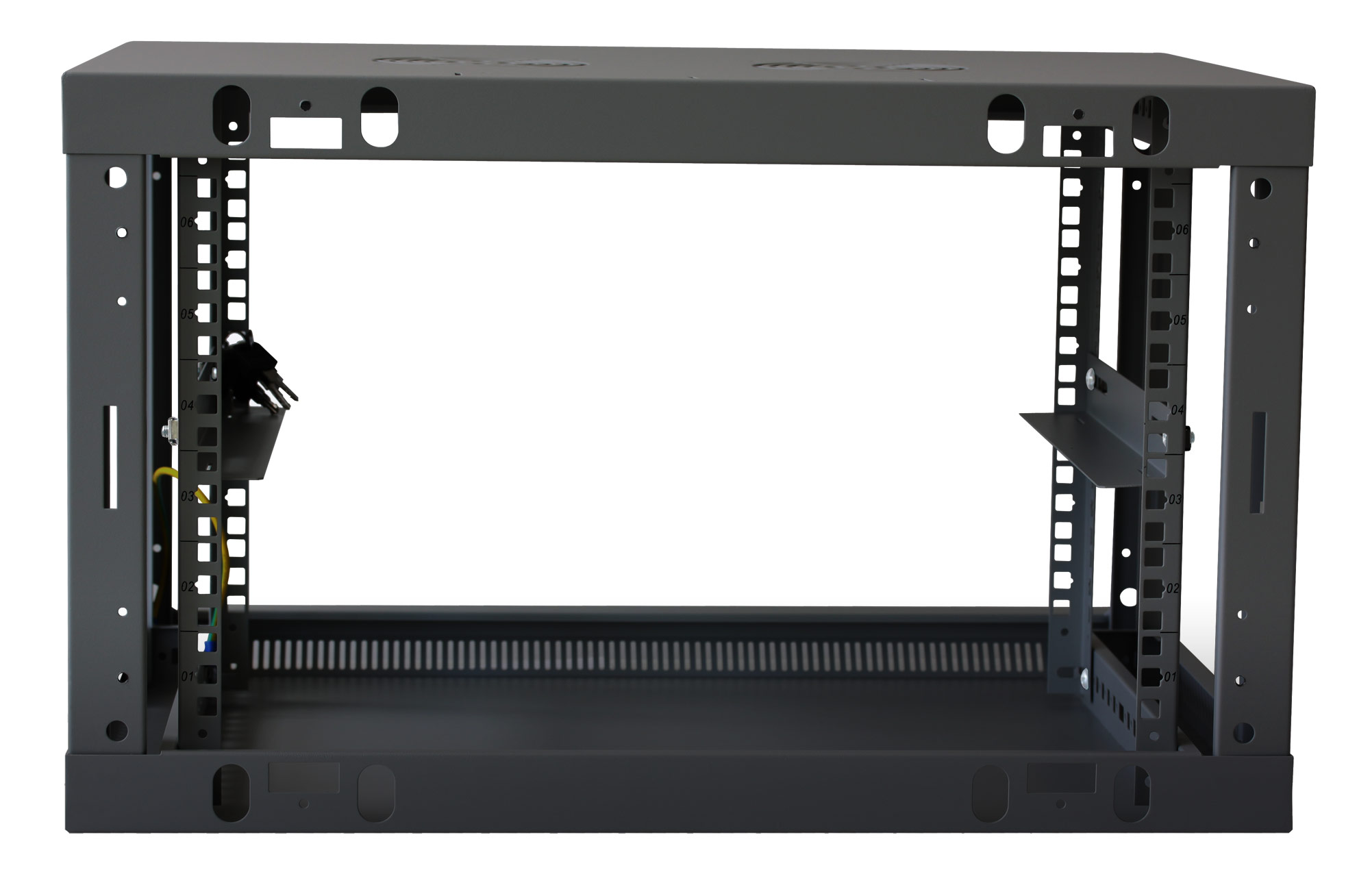 Armadio Rack 19'' a muro 9 unità sezione unica prof. 450 Nero - immagine 6