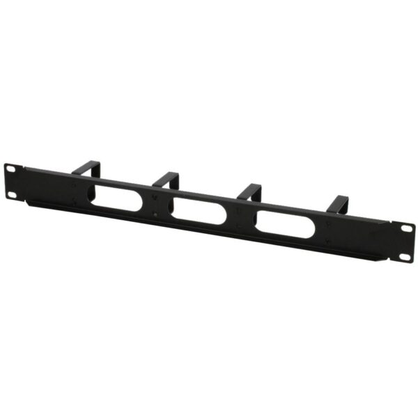 Pannello Passacavi 4 Anelli Corti in Metallo 3 Fori 1U Nero - immagine 4