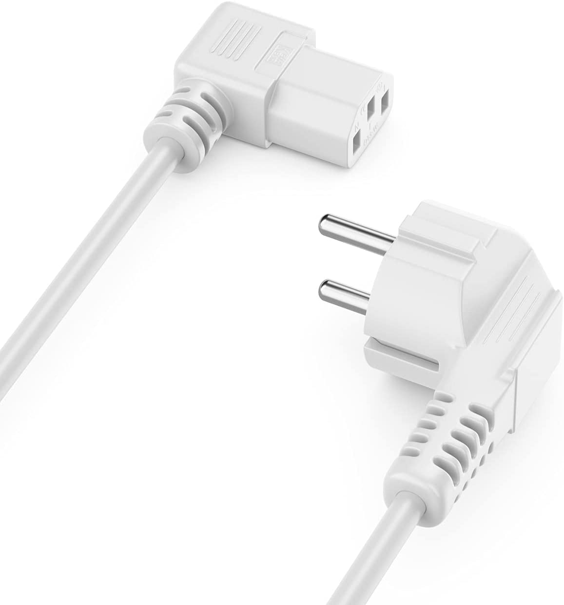 Cavo alimentazione C13 Angolato a Schuko Angolato 2 m Bianco - immagine 3