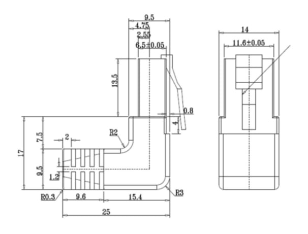 Cavo di rete Patch Connettore Angolato 90° CCA Cat. 5e UTP 5m Bianco - immagine 5