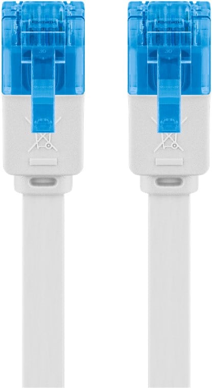 Cavo di rete Patch piatto in Rame Cat.6A U/UTP Bianco 2m - immagine 4