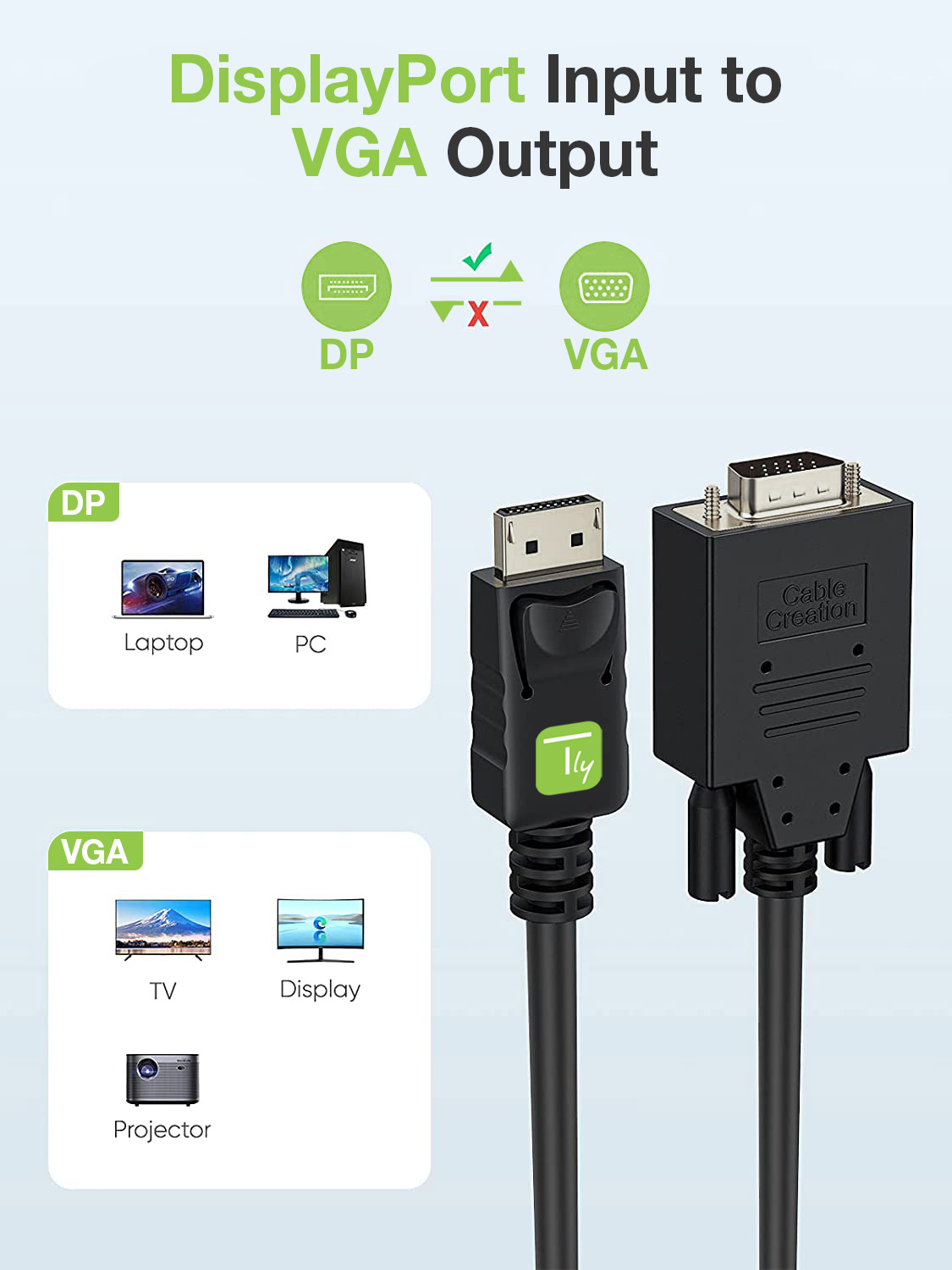 Cavo Monitor da DisplayPort a VGA 3 m - immagine 5