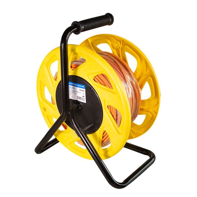 Cavo Patch Cat6A Plug RJ45 S/FTP LSZH con Avvolgicavo 60m Arancione - immagine 6