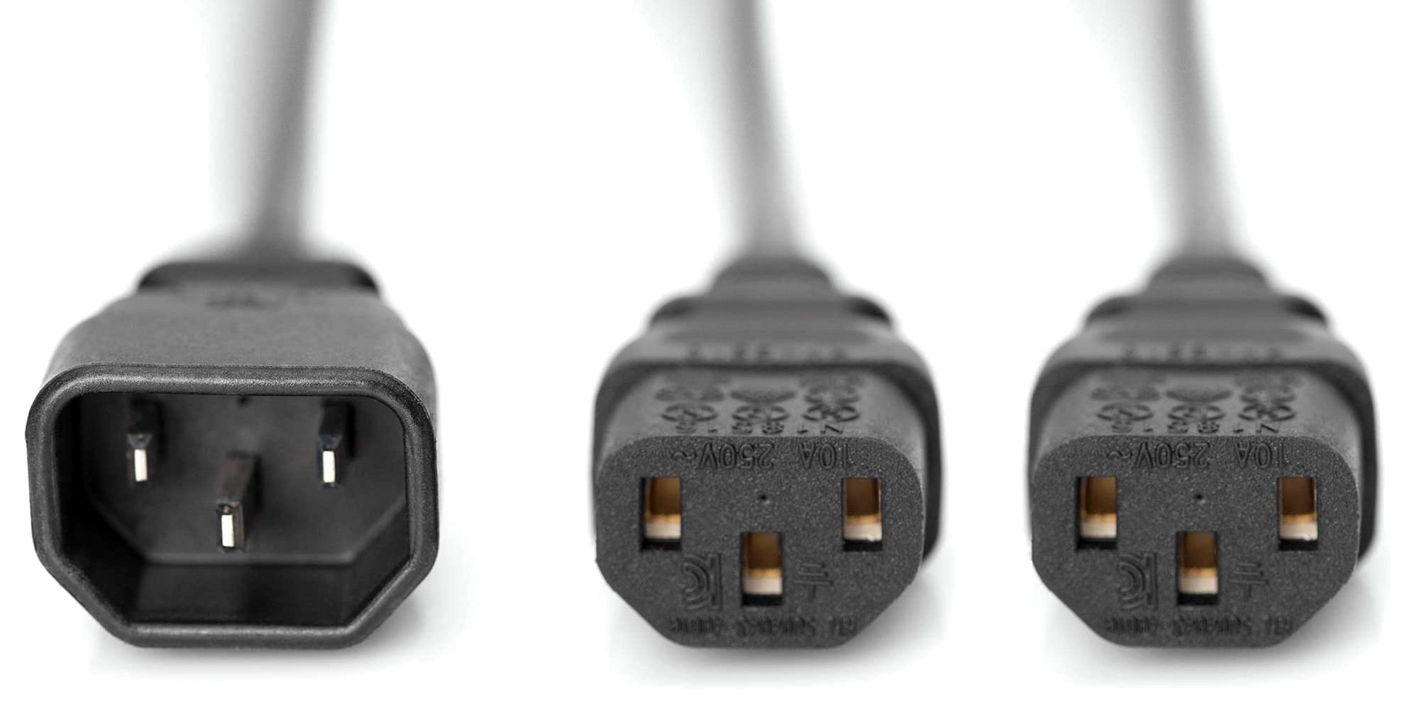 Cavo Prolunga di Alimentazione Sdoppiato 2 C13 F a 1 C14 M 1,8 m Nero - immagine 5