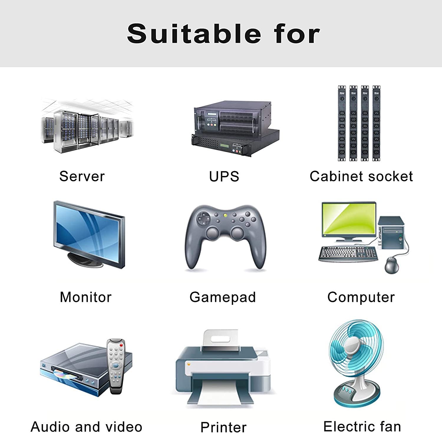 Cavo prolunga VDE C13 F a C14 M 1 m nero - immagine 5