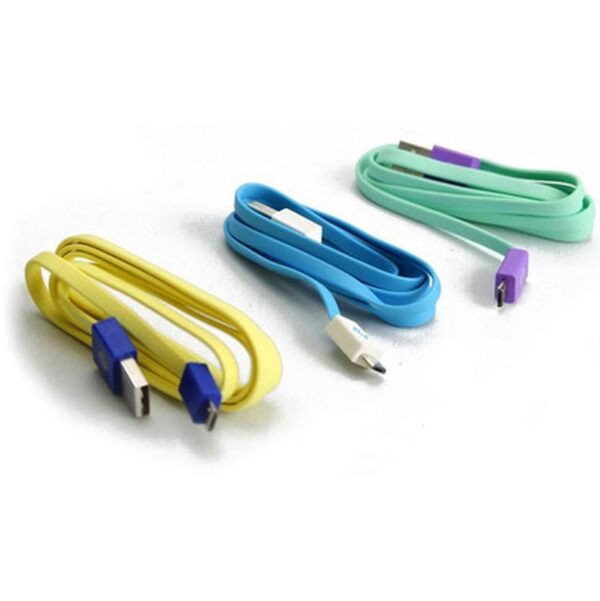 Cavo Flat USB AM a Micro USB M 1m Giallo / Blu - immagine 4