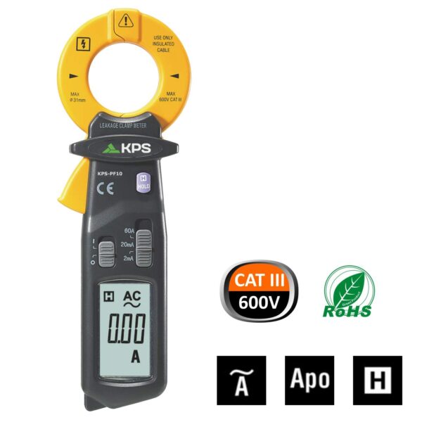 Pinza Amperometrica Digitale AC 60A 2000 Counts CAT III 600V, KPS-PF10 - immagine 5