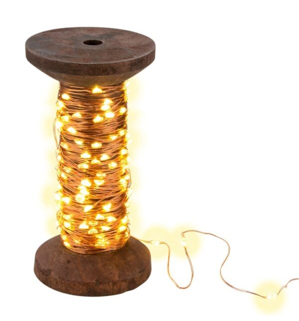 Bobina con Filo di Rame 150 Luci LED IP22 USB Interruttore On Off - immagine 5