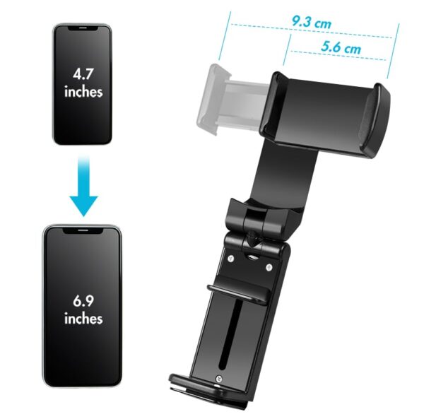Supporto Porta Smartphone 4,76,9'' con Rotazione 360° Nero - immagine 4