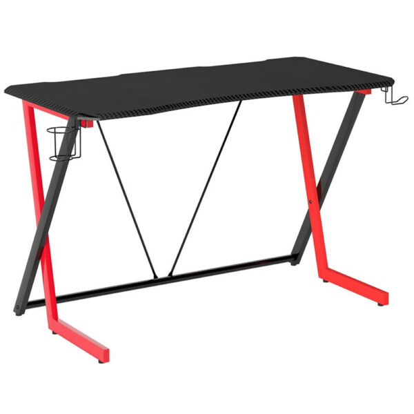 Scrivania Gaming Ergonomica Tavolo Gioco con Porta Bicchiere e Cuffie - immagine 5