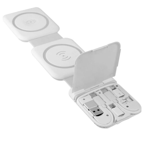 Stazione di Ricarica Wireless Qi Magnetica Pieghevole per Smartphone e Smartwatch - immagine 5