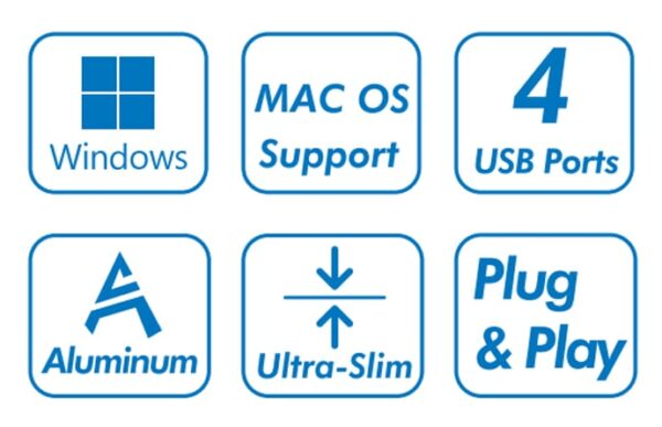 Hub USB 3.0 Ultra Slim a 4 Porte Ingresso USB-C™ - immagine 4