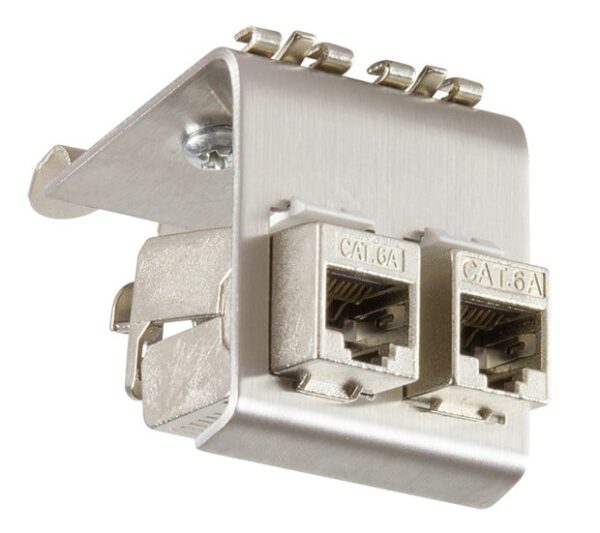 Adattatore per Moduli Keystone 2xRJ45 per guida DIN - immagine 4