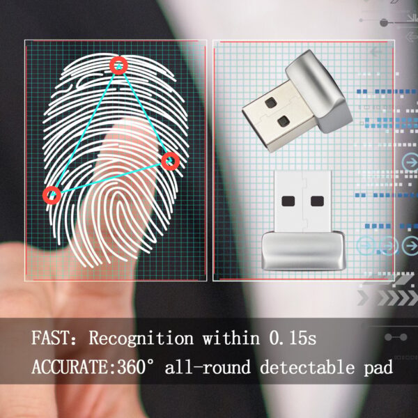 Lettore di Impronte Digitali Fingerprint USB 2.0 con Sensore a 360 gradi - immagine 5