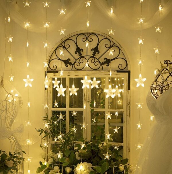 Tenda Luminosa con Stelle Natalizie 80 LED e Telecomando - immagine 5