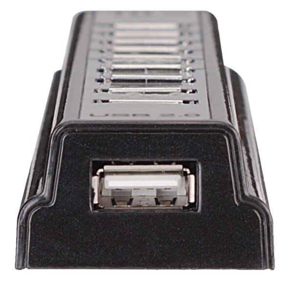 Hub USB 2.0 Hi-Speed 10 Porte da Tavolo con Alimentatore - immagine 5