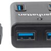 Hub USB 3.0 4 Porte con Alimentatore 5V 3A Nero - immagine 5