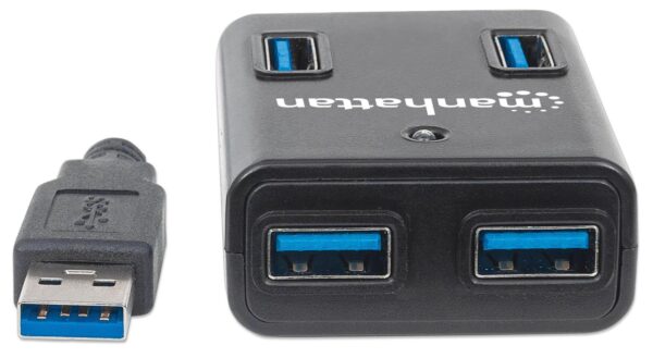 Hub USB 3.0 4 Porte con Alimentatore 5V 3A Nero - immagine 5