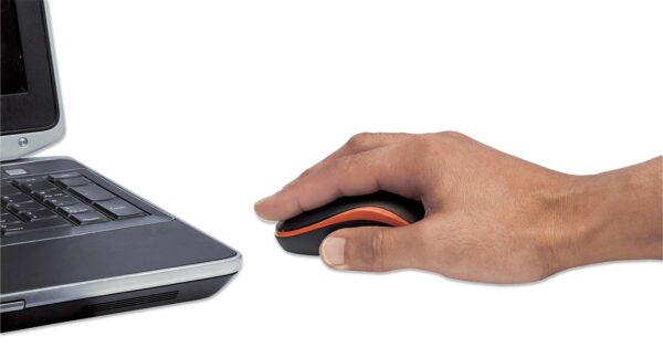 Mouse Ottico Wireless con Micro Ricevitore USB 1000dpi Nero/Arancione - immagine 5