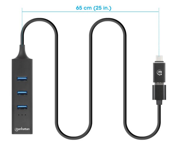 Hub USB 3.0 3 Porte Combo Type-C/A con Adattatore di Rete Gigabit - immagine 5