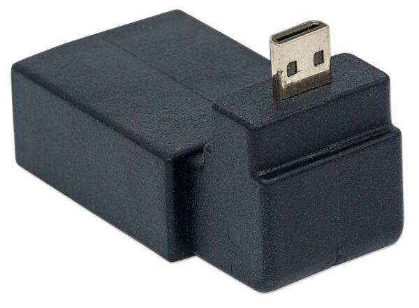 Adattatore HDMI A Femmina / Micro D Maschio Angolato Nero - immagine 5