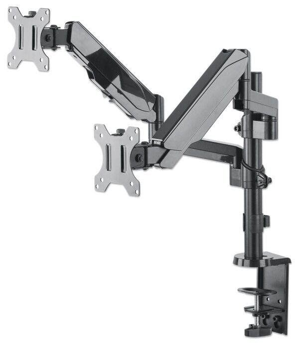 Supporto da Scrivania Doppio Monitor 17-32'' con molla a gas Nero - immagine 5