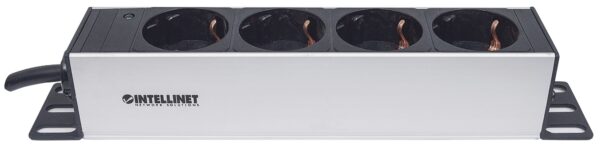Multipresa Schuko 4 posti da Rack 10'' con Spina Schuko Angolata 1U - immagine 5