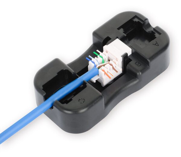 Frutto Keystone Slim Cat.6 per Cavo Rigido con Supporto Punch-Down 25 pz Nero - immagine 4