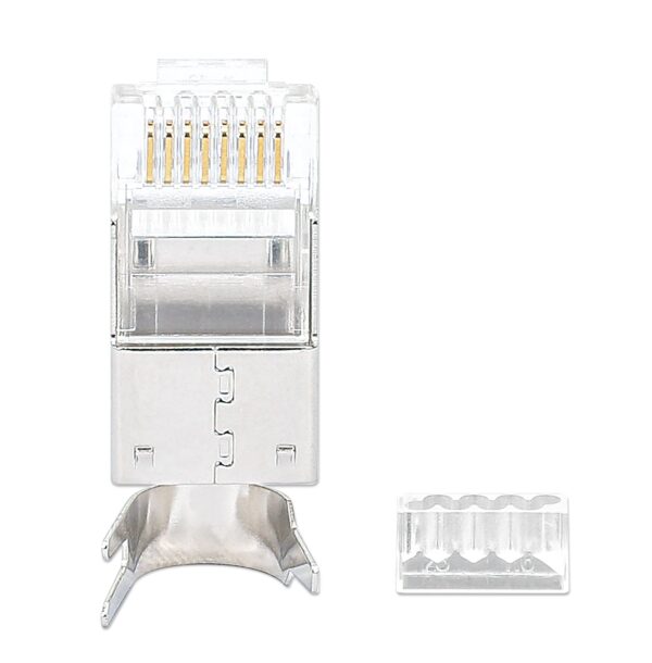 Confezione 50 Plug RJ45 STP per Cavo Rigido Flessibile Cat.6A STP - immagine 5