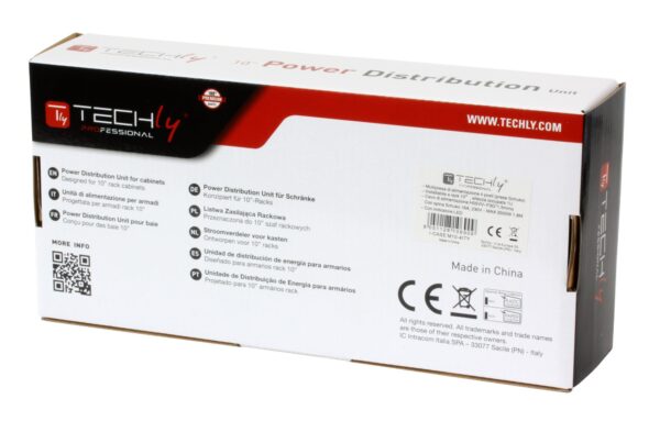 Multipresa 4 Posti da Rack 10'' Spina Schuko Angolata 1U Installazione Posteriore - immagine 5