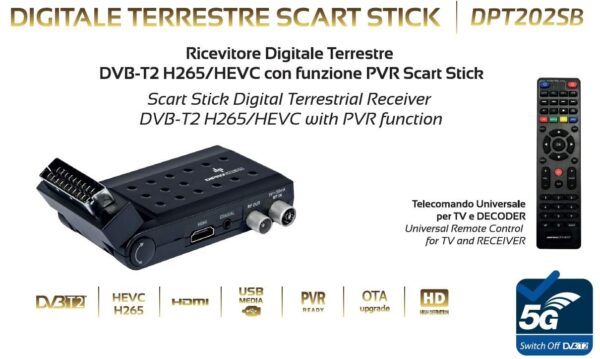 Ricevitore Digitale Terrestre DVB-T2 H265/HEVC - immagine 5