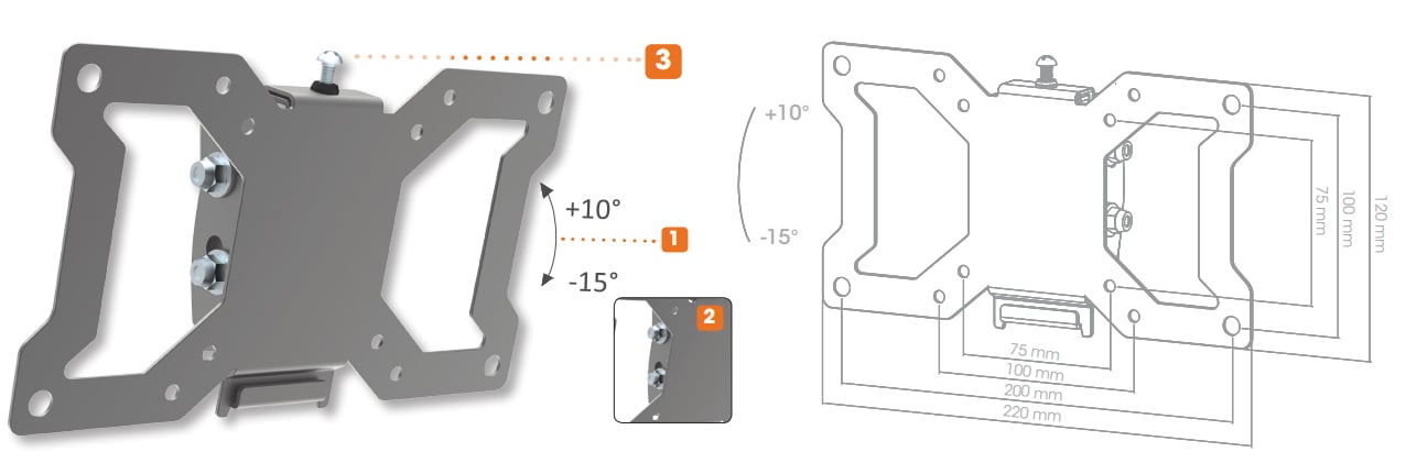 Supporto a Muro Universale Inclinabile per TV LED LCD 13-32'' - immagine 5