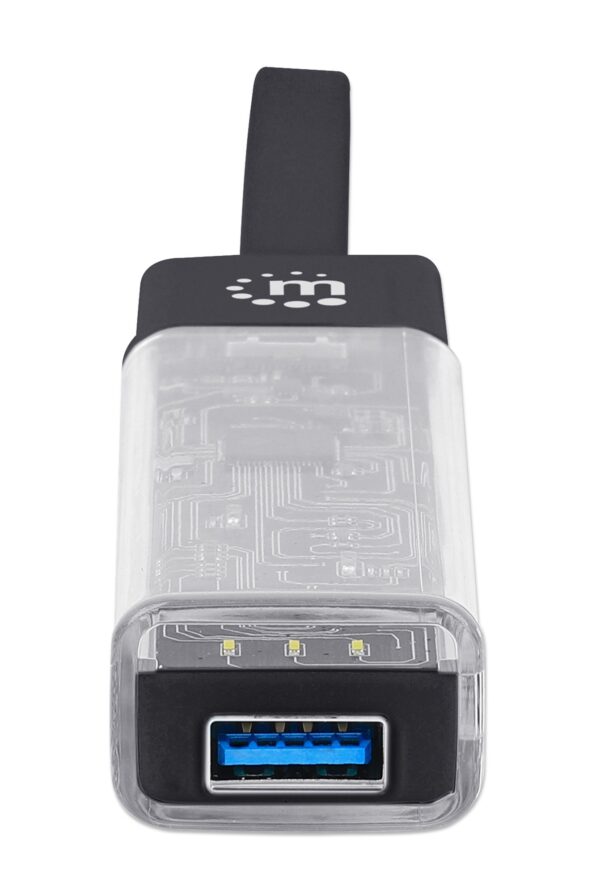 Hub Combo USB 3.0 USB-C™ e USB-A 4 Porte Nero Trasparente - immagine 6