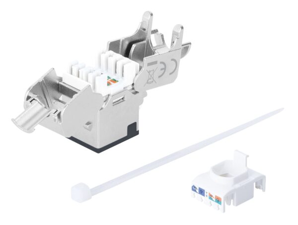 Frutto Keystone RJ45 Cat.6A 10G Slim STP Toolless Nero - immagine 6