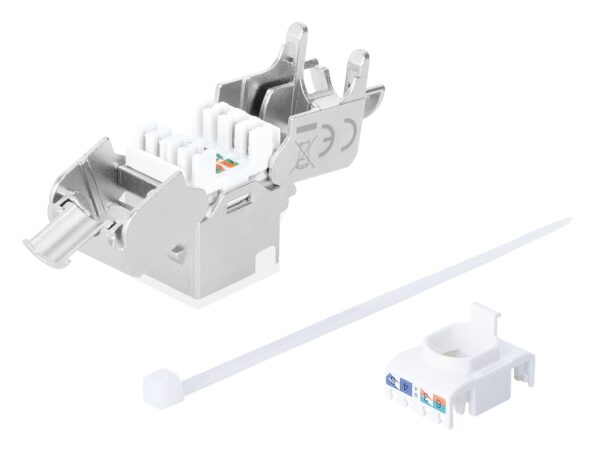 Frutto Keystone RJ45 Cat.6A 10G Slim STP Toolless Bianco - immagine 6