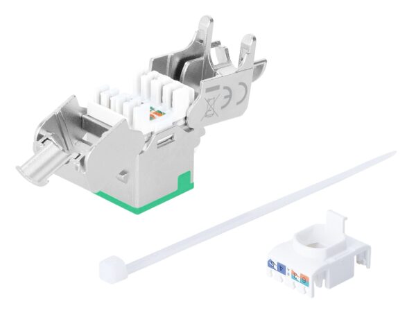 Frutto Keystone RJ45 Cat.6A 10G Slim STP Toolless Verde - immagine 6