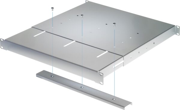 Mensola estensibile per Rack 19'' 1U Grigio 4 punti