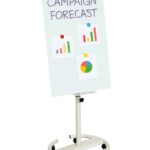 Lavagna Magnetica in Vetro Bianco Flipchart Portablocco con Ruote 120x80cm