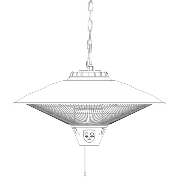 Riscaldatore Radiante da Soffitto per Interno Esterno IP34 2100W - immagine 6
