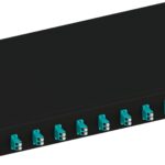 Cassetto Ottico 19'' Scorrevole con 12 Bussole LC Duplex Multimodale OM3 Nero