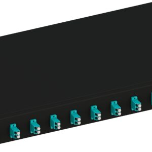 Cassetto Ottico 19'' Scorrevole con 12 Bussole LC Duplex Multimodale OM3 Nero