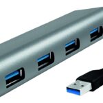 Hub USB 3.0 SuperSpeed 4 porte Alluminio Silver