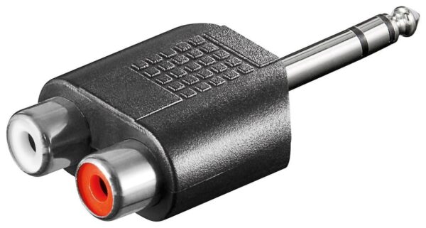 Adattatore Audio 6.3mm Maschio a 2 RCA Femmina