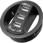 Hub USB 2.0 3 porte In-Desk diametro 6 cm