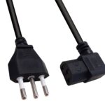 Cavo alimentazione C13 F angolato a spina italiana 1,8 mt nero