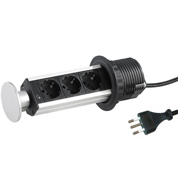 Multipresa da Scrivania 3 vie Pop-Up a Scomparsa con 2 USB - immagine 6