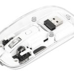 Mouse Ottico Wireless 800-1600 dpi con Micro Ricevitore USB Bianco Trasparente