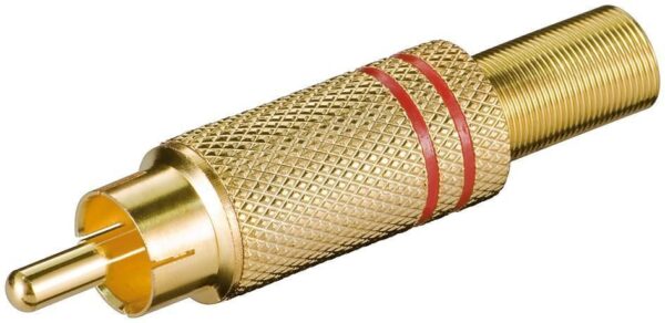 Connettore Audio RCA Maschio Dorato, Rosso