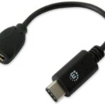 Cavo HiSpeed USB MicroB Femmina / USB-C Maschio 0,15m Nero