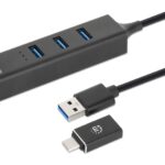 Hub USB 3.0 3 Porte Combo Type-C/A con Adattatore di Rete Gigabit